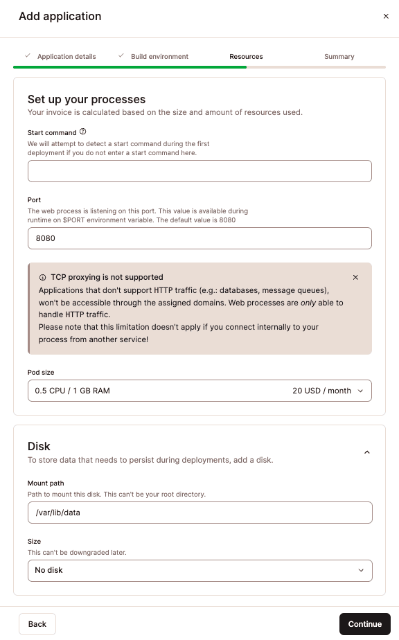 Set up your application's resources.